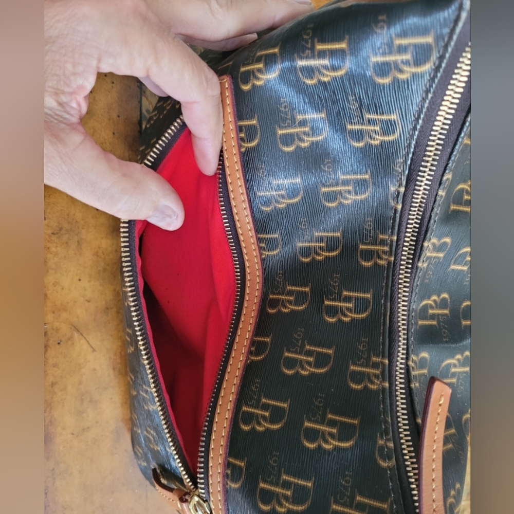 Dooney & Bourke Brown Monogram Shoulder Bag - Picture 6 of 13